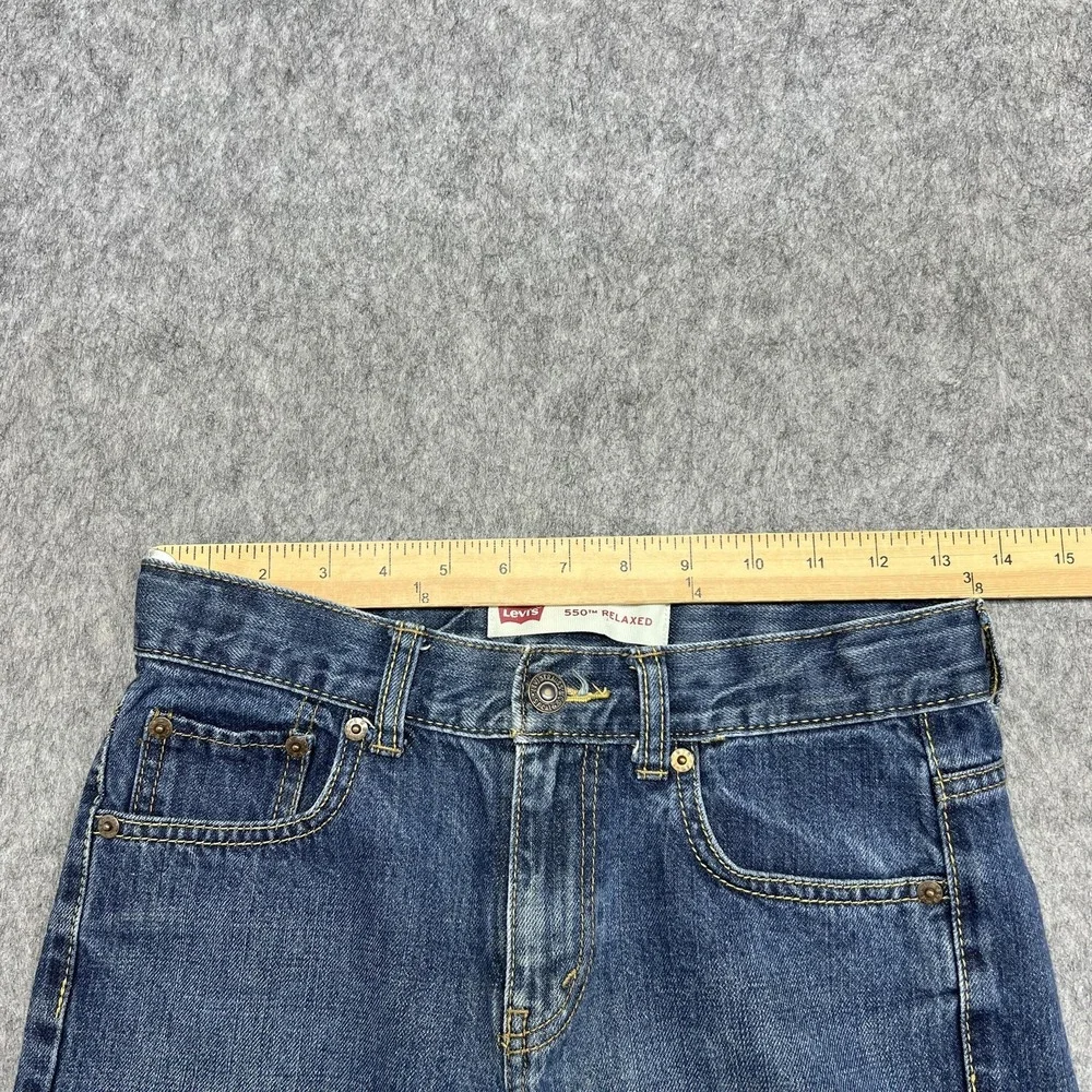 Levis 550 Jeans Boys 12 Reg Blue Tapered Relaxed Denim Adjustable‎ Waist Cowboy